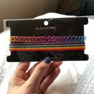 Blackheart Rainbow Choker Set